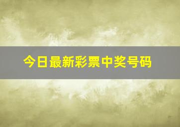 今日最新彩票中奖号码