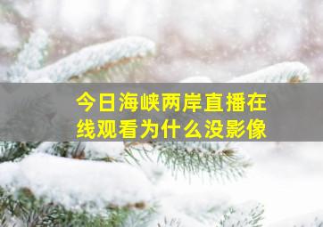 今日海峡两岸直播在线观看为什么没影像