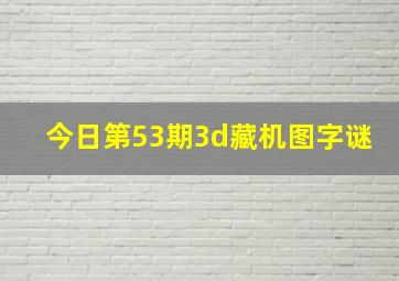 今日第53期3d藏机图字谜