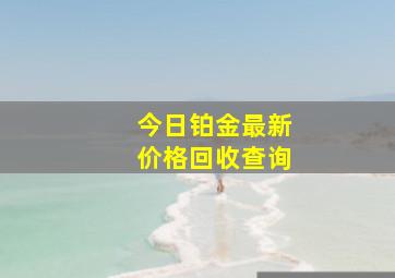 今日铂金最新价格回收查询