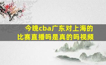 今晚cba广东对上海的比赛直播吗是真的吗视频