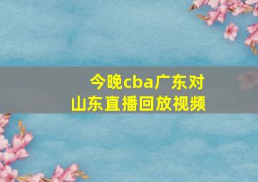 今晚cba广东对山东直播回放视频