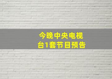 今晚中央电视台1套节目预告