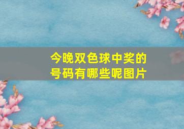 今晚双色球中奖的号码有哪些呢图片