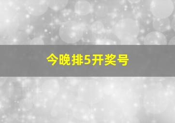 今晚排5开奖号