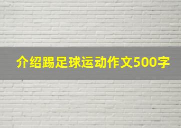 介绍踢足球运动作文500字