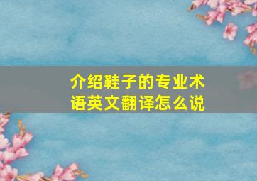 介绍鞋子的专业术语英文翻译怎么说