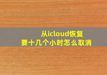 从icloud恢复要十几个小时怎么取消