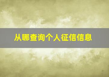 从哪查询个人征信信息