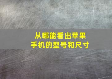 从哪能看出苹果手机的型号和尺寸