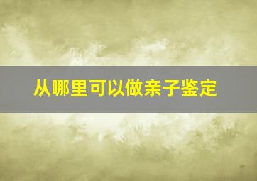 从哪里可以做亲子鉴定