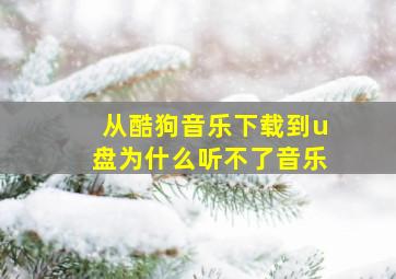 从酷狗音乐下载到u盘为什么听不了音乐