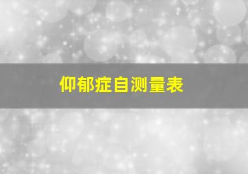 仰郁症自测量表