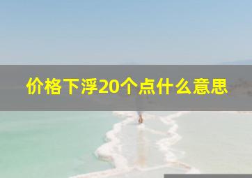 价格下浮20个点什么意思