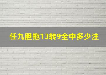 任九胆拖13转9全中多少注