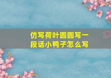 仿写荷叶圆圆写一段话小鸭子怎么写