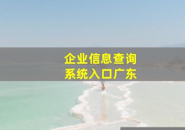 企业信息查询系统入口广东