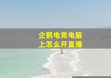 企鹅电竞电脑上怎么开直播