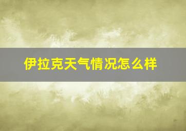 伊拉克天气情况怎么样