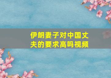 伊朗妻子对中国丈夫的要求高吗视频