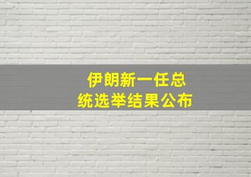 伊朗新一任总统选举结果公布