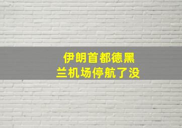 伊朗首都德黑兰机场停航了没