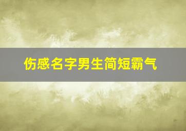 伤感名字男生简短霸气