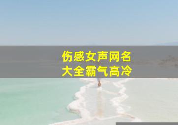 伤感女声网名大全霸气高冷