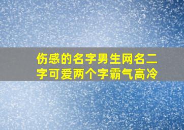 伤感的名字男生网名二字可爱两个字霸气高冷