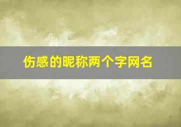 伤感的昵称两个字网名