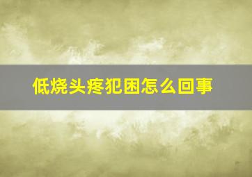 低烧头疼犯困怎么回事