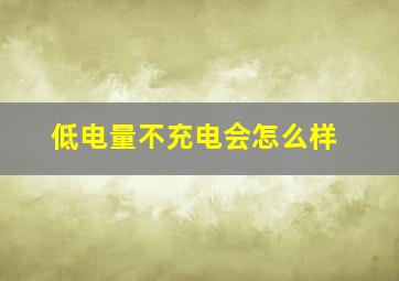 低电量不充电会怎么样