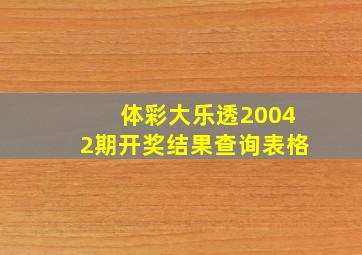 体彩大乐透20042期开奖结果查询表格