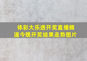 体彩大乐透开奖直播频道今晚开奖结果走势图片