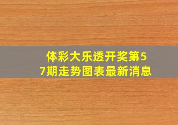 体彩大乐透开奖第57期走势图表最新消息