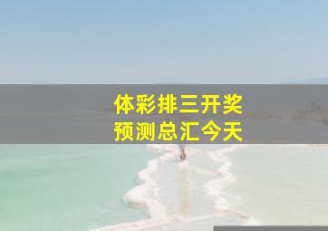 体彩排三开奖预测总汇今天