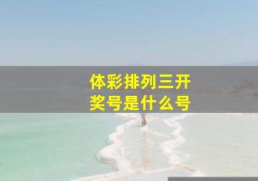 体彩排列三开奖号是什么号