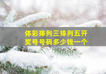 体彩排列三排列五开奖号号码多少钱一个