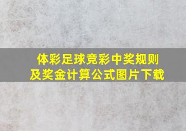 体彩足球竞彩中奖规则及奖金计算公式图片下载