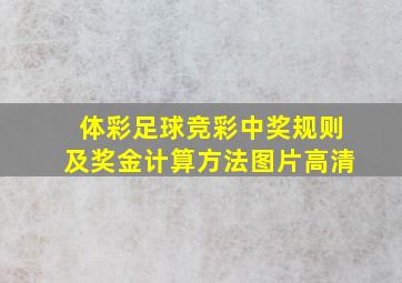 体彩足球竞彩中奖规则及奖金计算方法图片高清