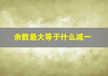 余数最大等于什么减一