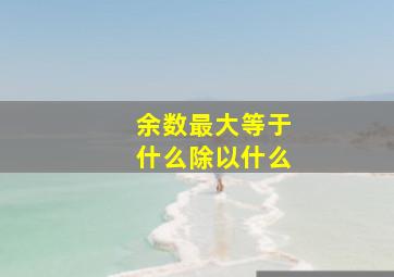 余数最大等于什么除以什么