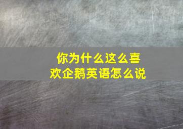 你为什么这么喜欢企鹅英语怎么说