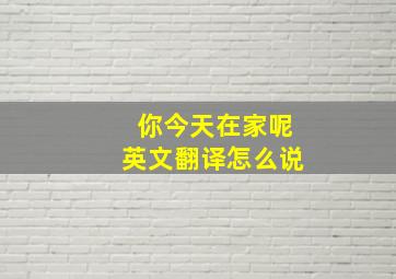 你今天在家呢英文翻译怎么说