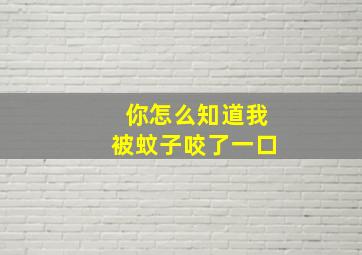 你怎么知道我被蚊子咬了一口