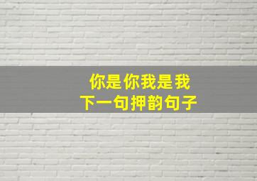 你是你我是我下一句押韵句子