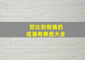 你比划我猜的成语有哪些大全