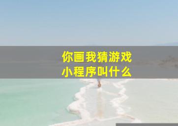 你画我猜游戏小程序叫什么