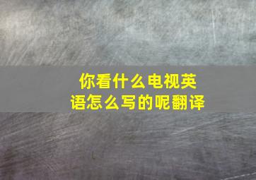 你看什么电视英语怎么写的呢翻译