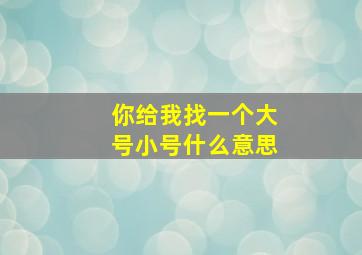 你给我找一个大号小号什么意思